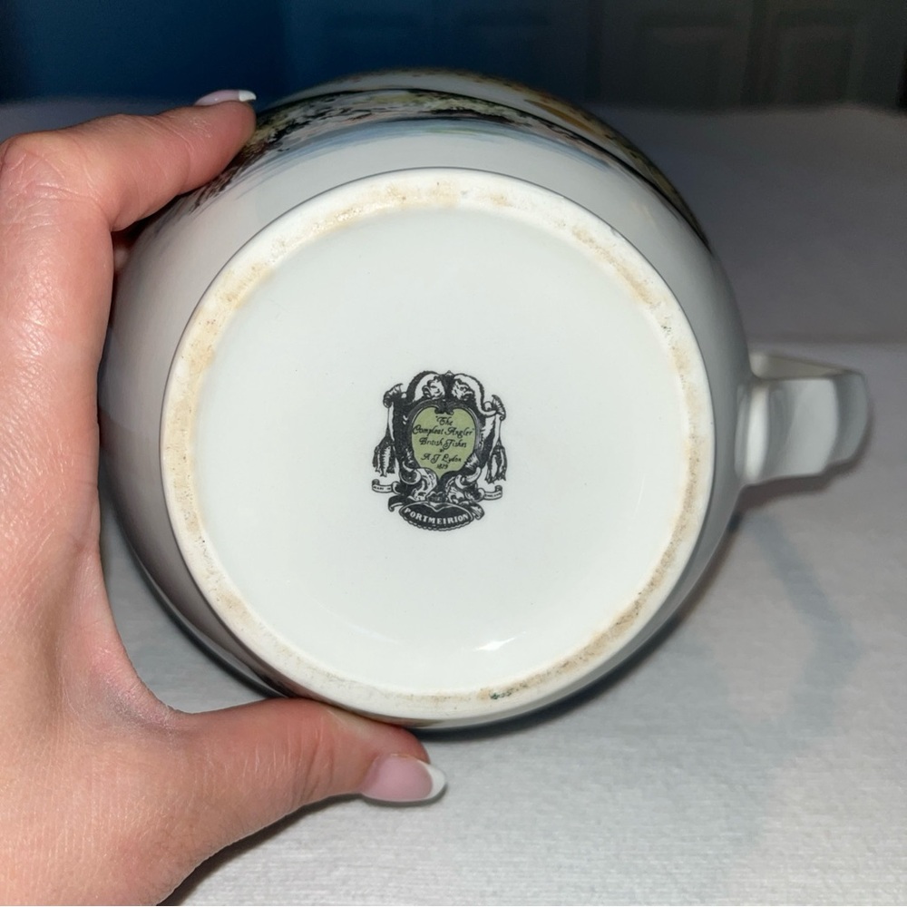 Portmeirion White Ceramic Pitcher with Trout and Fern Motif - Picture 8 of 8